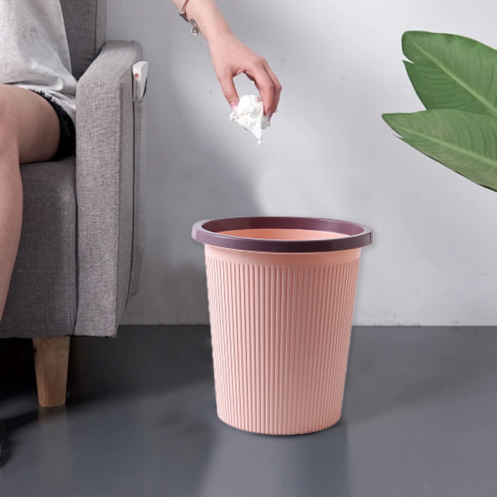 SDJMa Trash Can, Plastic Exquisite Modern Bathroom Trash Bin Garbage ...