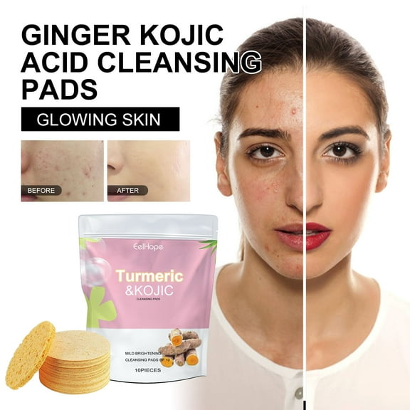SDJMa Turmeric Cleansing Pads for Dark Spots,Turmeric Cleansing Pads Balance Skin Oil And Water,Gentle & Non-Irritating,For Body's Skin