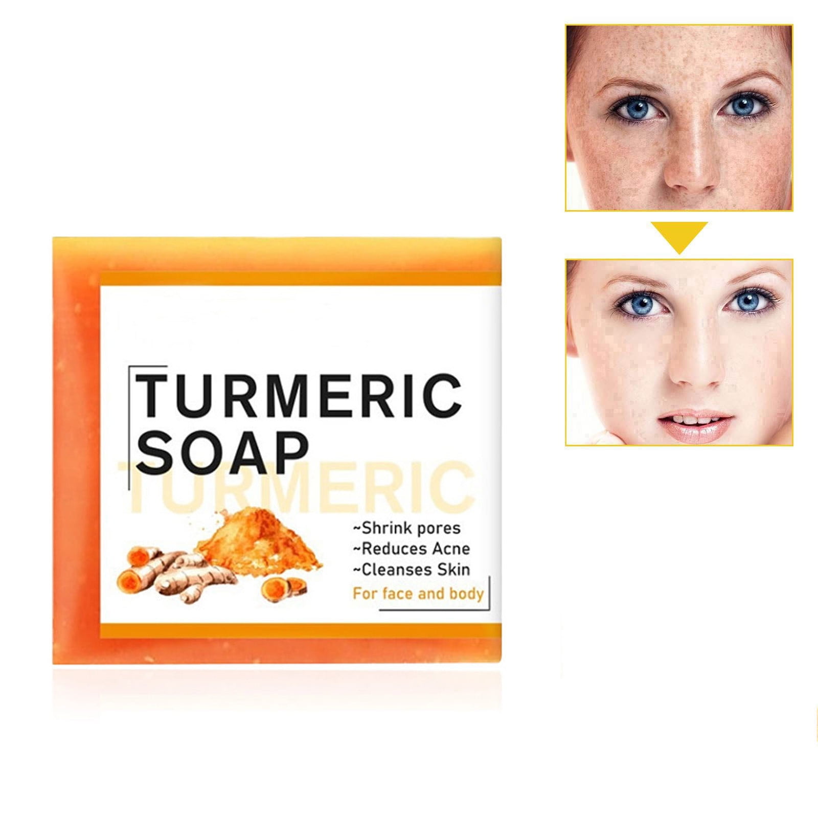 SDJMa Turmeric Soap Bar for Face & Body,Smooth Skin,Deep Cleansing, Natural Handmade Soap It Is