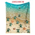thumbnail image 1 of QISIWOLE Turtle Blanket Ocean Sea Turtle Throw Blanket Turtle Printed Flannel Fleece Blanket for Kids Plush Fuzzy Blanket for Sofa Chair Bed Office Camping (51inchx39inch Blue) Under Sea Turtle, 1 of 7