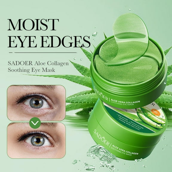 SDJMa Under Eye Mask - 60 PCS Aloe Vera Under Eye Patches - Combat Puffy Eyes, Dark Circles, Fine Lines, and Wrinkles Using Pure Natural Extracts