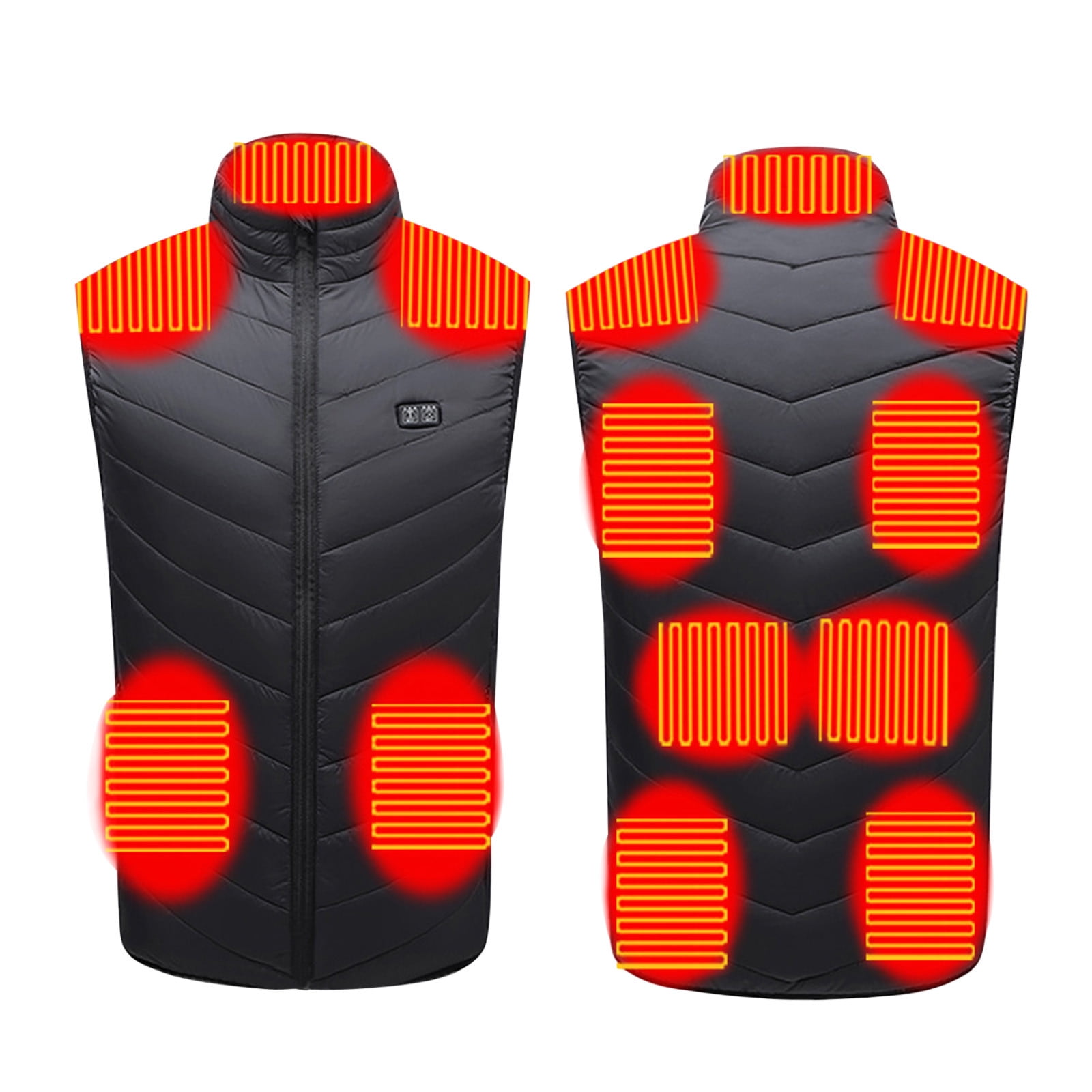  Massage Heated Vest for Women & Men, USB/DC Electric Heating  Jacket Warm Vest with 3 Switch Control 11 Heating Zones,Black,M : Health &  Household