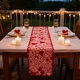 thumbnail image 1 of SDJMa Valentines Day Heart Patterned Table Runner, 12 x 71 Inch Red Lace Table Runner for Valentines Day Wedding Party Home Decoration, 1 of 8