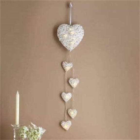 SDJMa Valentines Heart String Lights, Vintage Rattan Heart Shaped String Light, Fairy Battery Operated Twinkle Light for Valentine's Day Wedding Indoor Outdoor Bedroom Party Decor