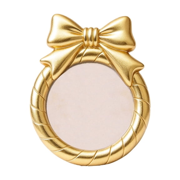 SDJMa Vintage Picture Frame, Gold Resin Picture Frame with Bow for Christmas Winter Holiday Wedding Party Home Desk Table Decor, 5.11"x6.69", 1 Pc