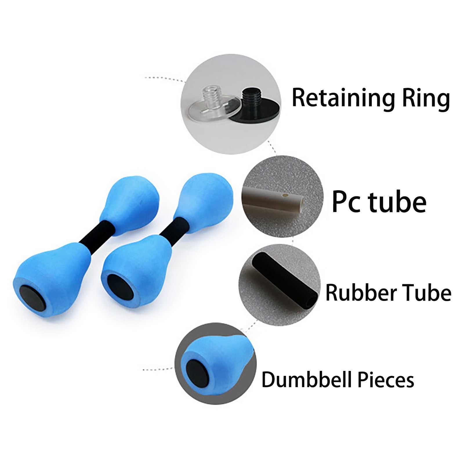 SDJMa Water Aerobic Exercise Foam Dumbbells Pool Resistance 1 Pair