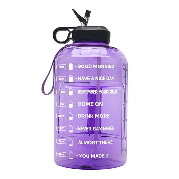 SDJMa Water Bottle With Times To Drink - 3.7L Water Bottle With Straw - Water Jug - Motivational Water Bottle - Large Water Bottle - Sports Water Bottle With Time Marker for Gym