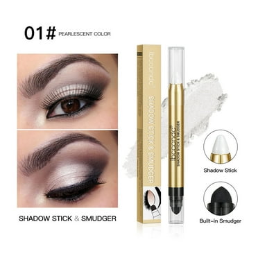 SDJMa Waterproof Eyeshadow Stick-High-gloss Eyeshadow Pen One-stroke Shaping Double-ended Eyeshadow Stick,Cream Shimmer Smooth Eyeshadow Pencil