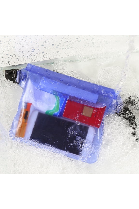 Waterproof Pouch Bag with Adjustable Waist Strap, Water-resistent Waist Bag with Three Layer Sealing Strip, Screen Touchable Dry Bag for Beach, Boating, Fishing, Hiking, Camping