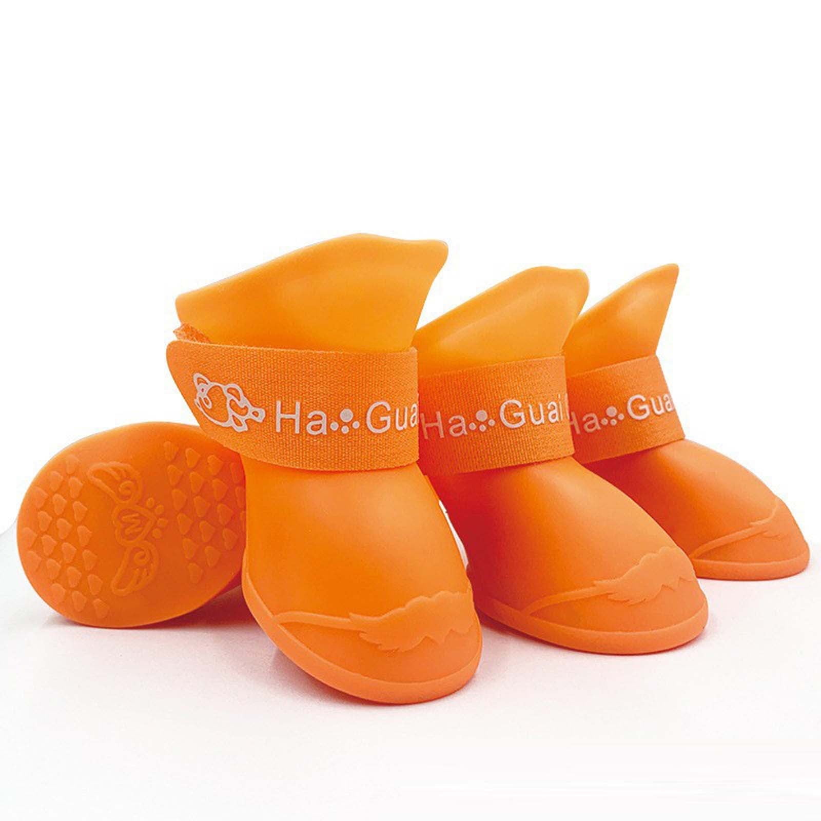 SDJMa Waterproof Silicone Dogs Rain Boots Adjustable Drawstring Dog Boots Rain Snow Plush Pet Booties for Small Medium and Large Dogs S M L XL XXL Walmart