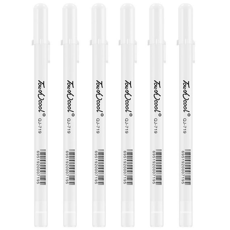 White Pens, 8 Pack, White Gel Pens for Artists, White Gel Pen