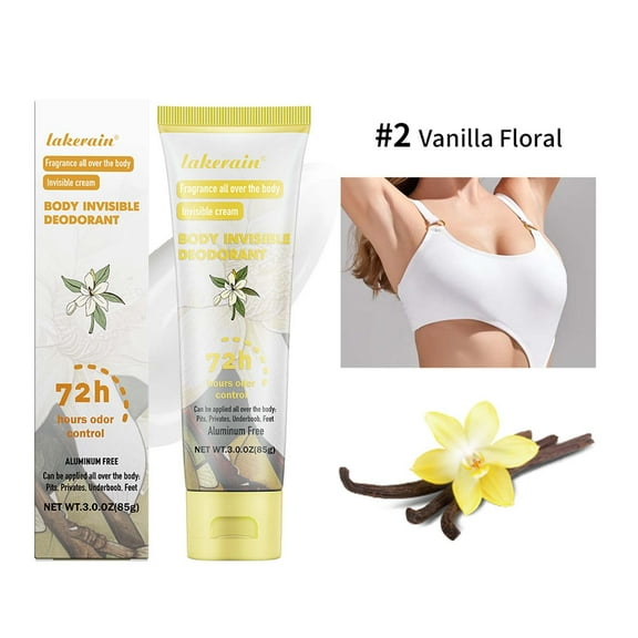 SDJMa Body Deodorant And Body Ointment,72 Hour Refreshing Antiperspirant,All-Day Odor Control, Natural Minerals And Extracts 104g vanilla