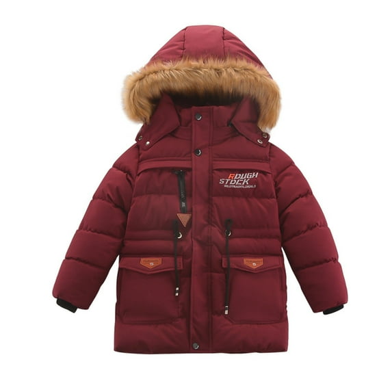 SDJMa Winter Child Kids Solid Color Hoodie Zipper Coats Keep Warm Jacket Clothes