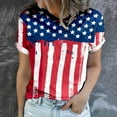 thumbnail image 1 of Herrnalise Women's Classic-Fit 100% Cotton Short-Sleeve T-Shirt Women's Summer Round Neck Independence Day Printed T-Shirts Casual Short Sleeve Blouse Tops, 1 of 5
