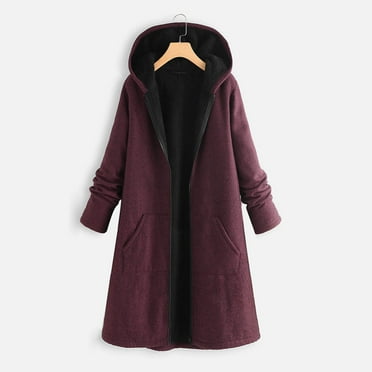 Herrnalise Women's Long Sleeve Fleece Colorblock Hooded Drawstring Pocket Zip Jacket Top Blouse