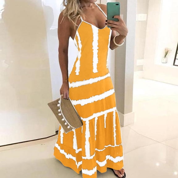 Herrnalise Women's Short Sleeve Pleated Loose Swing Casual Dress Women Plus Size Casual Daisy Printed V-Neck Short Sleeve Loose Knee-Length Dres