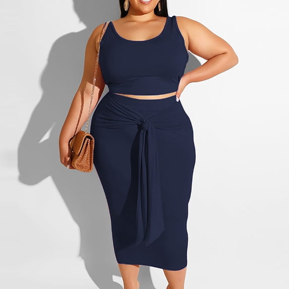 SDJMa Women's two-piece printed clothing Women's Suit Summer Solid Tight Buttock Fashion Casual Big Size Suit