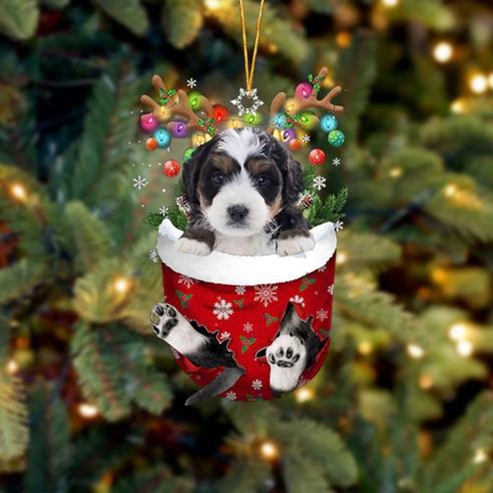 SDJMa Xmas Decorations Tree,Lovely Dogs Christmas Ornament,Cute Tree