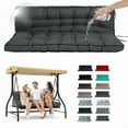 thumbnail image 1 of SDJPOI 2-3 Seater Porch Swing Replacement Cushion, Thicken 4" Waterproof Outdoor Bench Cushions with Backrest for Outdoor Furniture ( dark gray，63in*40in）, 1 of 6