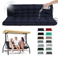 thumbnail image 1 of SDJPOI 2-3 Seater Porch Swing Replacement Cushion, Thicken 4" Waterproof Outdoor Bench Cushions with Backrest for Outdoor Furniture ( navy blue，55in*40in）, 1 of 6