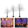 thumbnail image 1 of SDJPOI 3-Pack Halloween Lighted Tree Set - 4FT, 5FT, 6FT Black Spooky Trees with Purple LED Lights for Indoor Outdoor Decor, 1 of 7