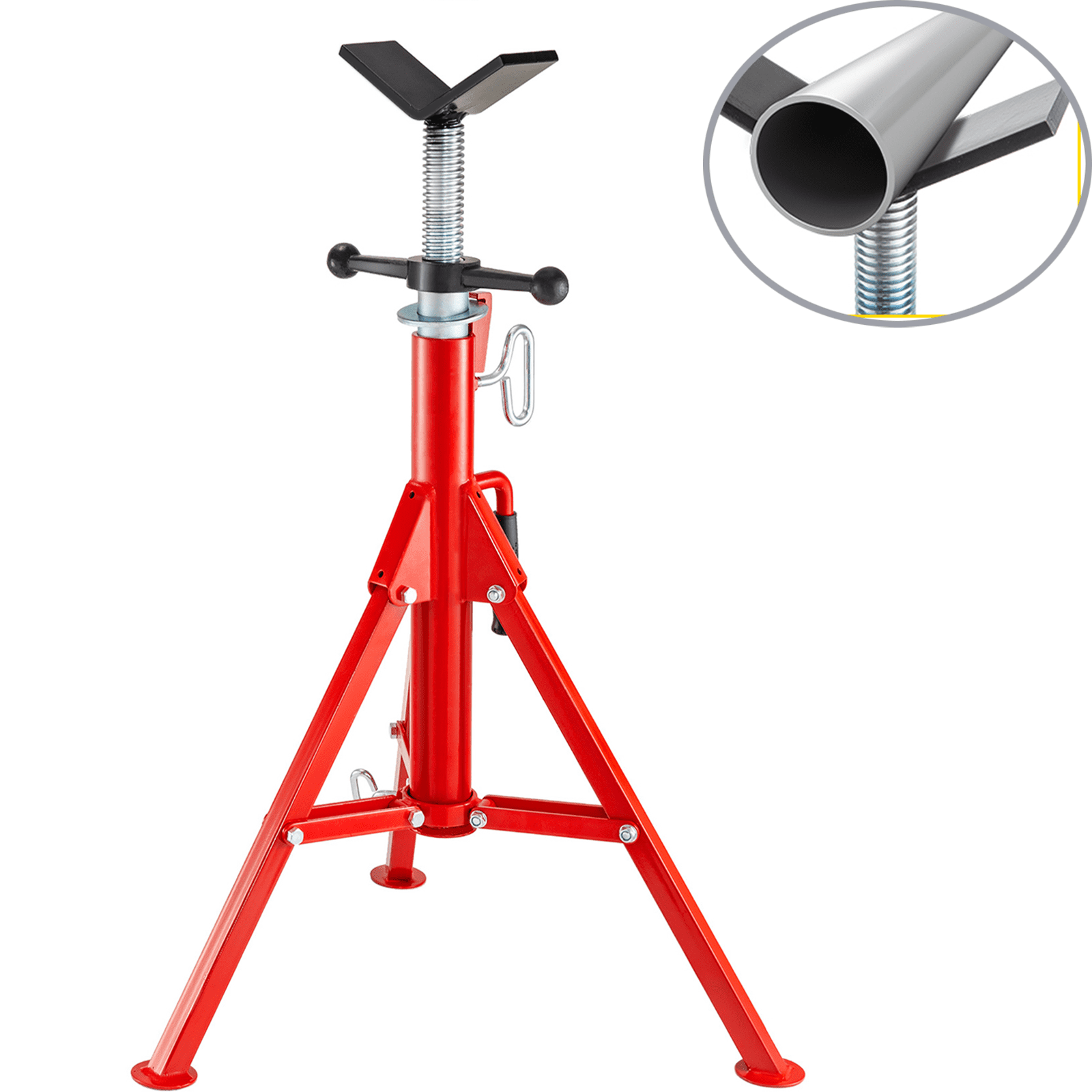 Pipe Rig Jack SDJPOI Heavy-Duty Pipe Jack Stand, V-Head Pipe Support with 2500 lbs ...