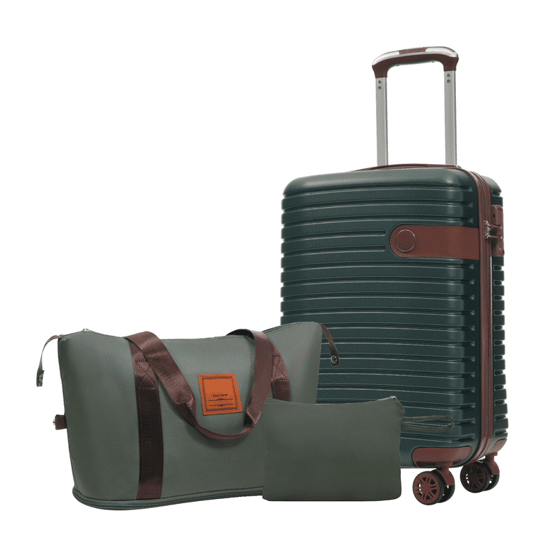 SDJPOI Luggage Sets 3 Piece Carry on Luggage 22x14x9 Airline Approved, Lightweight Hardshell ABS Suitcases with Wheels, 20 inch