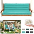 thumbnail image 1 of SDJPOI Outdoor Porch Swing Cushions, 4" Thick 3 Seater swing replacement cushions, 63'' Waterproof Bench Cushions with Backrest & Ties for Patio Furniture, 1 of 7