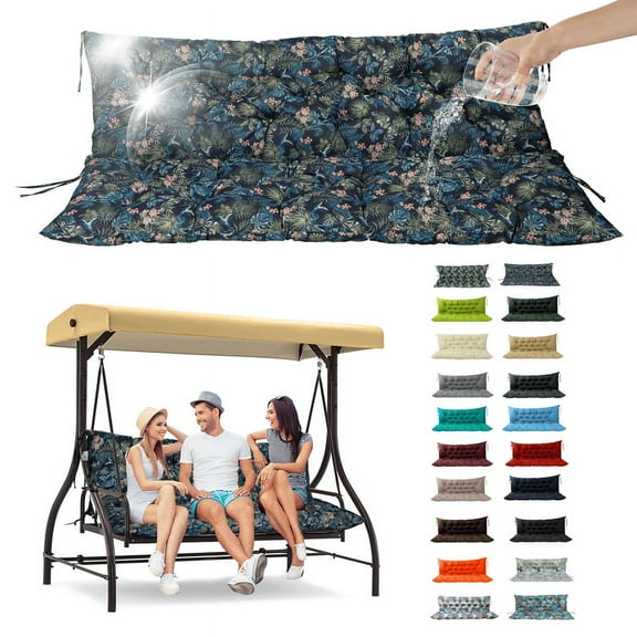 SDJPOI Porch Swing Replacement Cushion, 4" Thick Waterproof 2-3 Seater Bench Cushion with Backrest, Outdoor Swing Cushions for Outdoor Furniture（Hummingbird,40*40in）