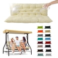 thumbnail image 1 of SDJPOI Porch Swing Replacement Cushion, 4" Thick Waterproof 2-3 Seater Bench Cushion with Backrest, Outdoor Swing Cushions for Outdoor Furniture（Ivory,60*40in）, 1 of 6