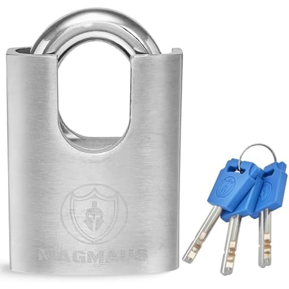 SDL/50 [Closed Shackle] Heavy Duty Lock with 3 Keys - [Stainless Steel] Weatherproof Padlock for Outdoor Use - Ideal for Storage Unit, Shipping Container, Gate$$Tools & Hardware Other