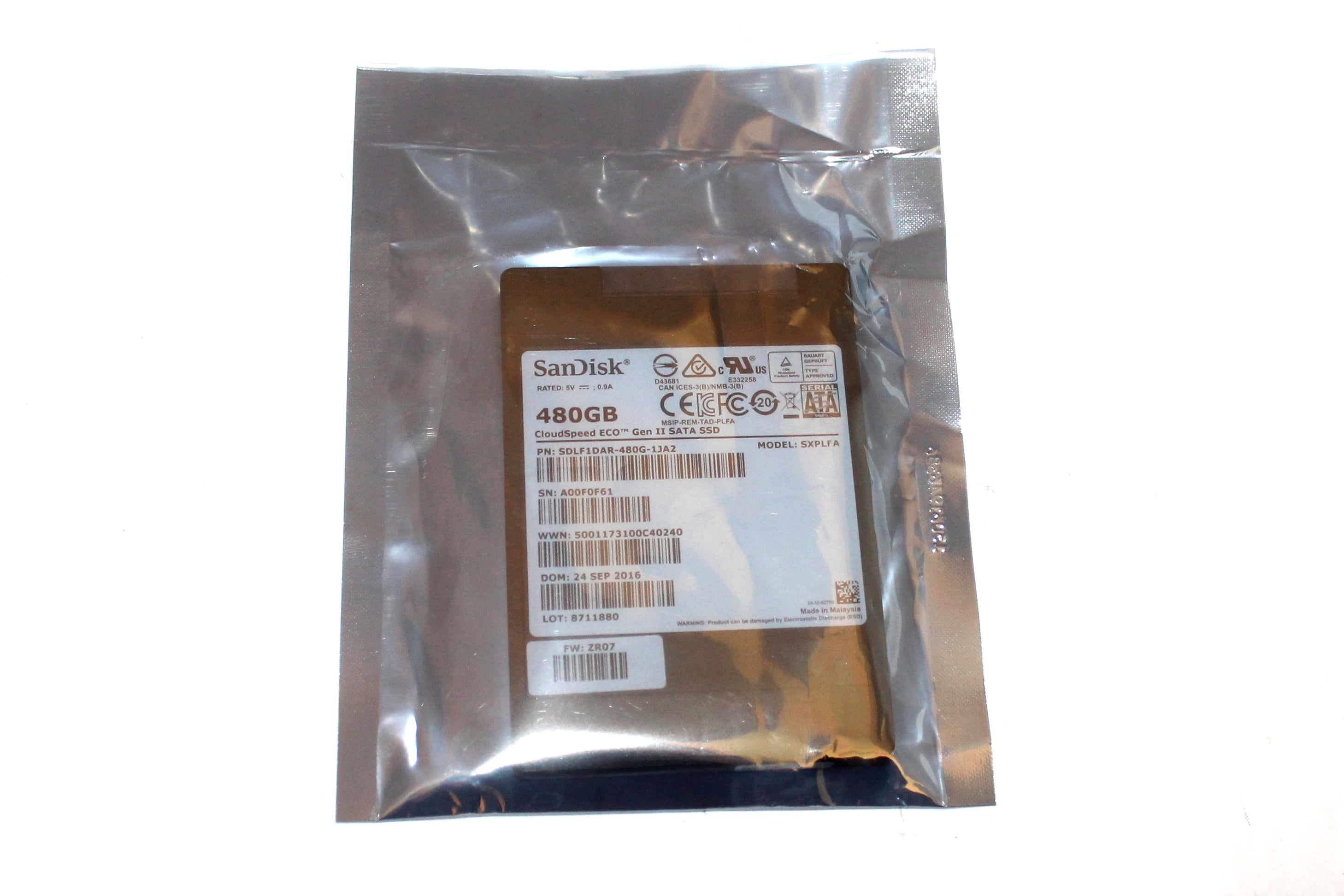 SDLF1DAR-480G-1JA2 SanDisk 480GB CloudSpeed ECO Gen II SATA SSD