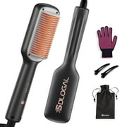 Sdlogal 9.8" Professional Heated Hair Straightening Brush, Automatic Shutoff, ABS,Black