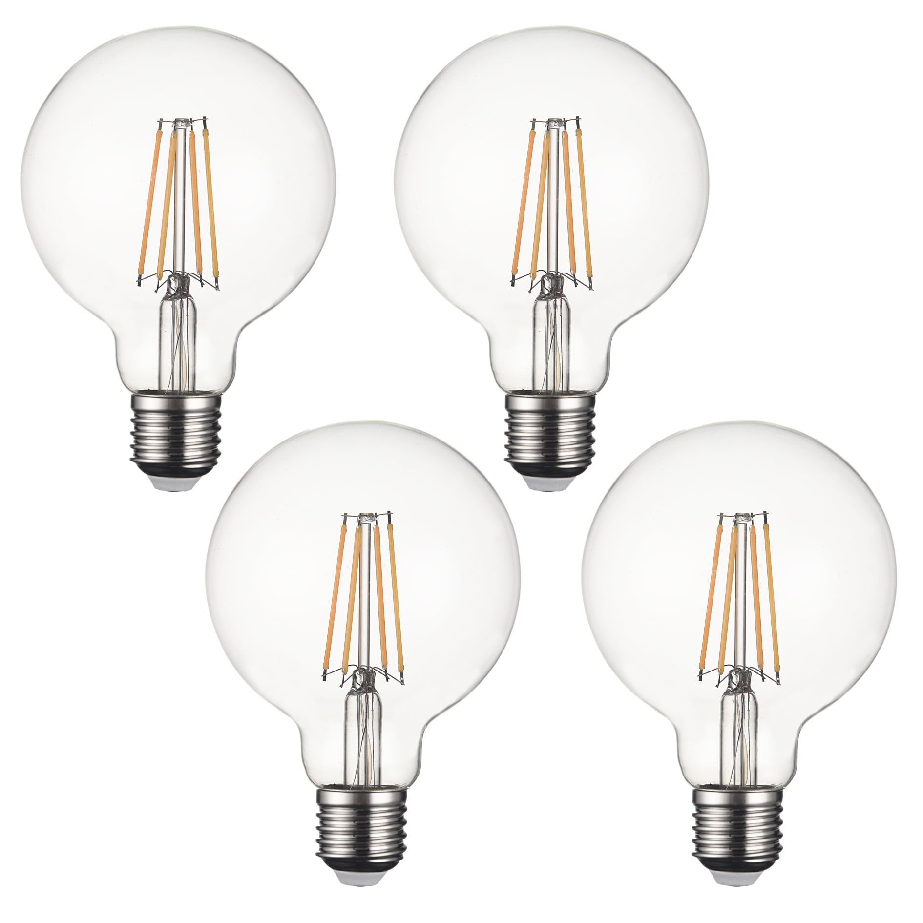 SDLUXBULB Vintage Edison light bulb 8W 1000LM 100W Equivalent dimmable LED Bulb G30 Globe, Warm White 2700K E26 Medium Base, 4 PCS