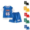 thumbnail image 1 of SDNall 2 Pack Toddler Boys and Girls Sports Outfit, Breathable Mesh Basketball Jersey with Number Print and Matching Shorts Set, Summer Play & Team Sports Quick Dry Clothing Set for Kids Ages 1-12, 1 of 4