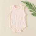thumbnail image 1 of SDNall Baby Boy Girl Rompers Bodysuit Jumpsuit Playsuit One Piece Outfit Clothes Toddler Kids Boys Girls Fashion Comfortable Solid Color Button Sleeveless Crawling Short Romper, 1 of 9
