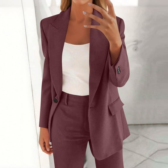 SDNall Blazers For Women,Women's Blazer Business Casual Lightweight Suit - Cardigan Coat Pockets Long Pants Suit Jacket
