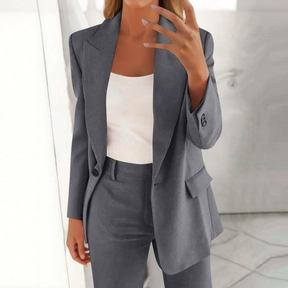 SDNall Blazers For Women,Women's Blazer Business Casual Lightweight Suit - Cardigan Coat Pockets Long Pants Suit Jacket
