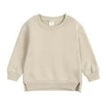 thumbnail image 1 of SDNall Boys And Girls Sweater Coat Round Neck Small And Medium Childrens Pullover Solid Color Fleece Top, 1 of 9