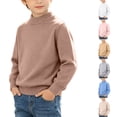 thumbnail image 1 of SDNall Boys and Girls Casual Mock Neck Sweaters, Solid Relaxed Fit Pullover Layering Tops for School, Fall Winter Everyday Thick Soft Knitted Cotton Sweater 1-12 Years, 1 of 10
