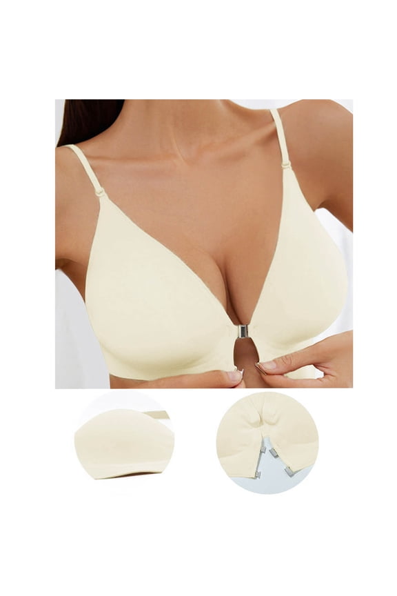 Bralette for Women Wirefree Ribbed Knit Front Closure Strappy Back Lounge Sleep Yoga Bra in Black Gray Beige