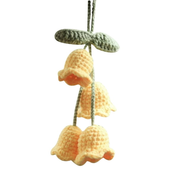 SDNall Car Accessories for Women, Cute Car Accessories, Car Mirror Hanging Accessories, Diy Knitted Plant Decoration Car Decoration, Rearview Mirror Pendant, Creative Wool Accessories inside the Car