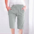thumbnail image 1 of SDNall Casual Shorts for Women Fashion Casual Solid Color Waist Elastic Loose Straight Wide Leg Half Shorts Pants with Pocket Girls Shorts Womens Shorts, 1 of 9
