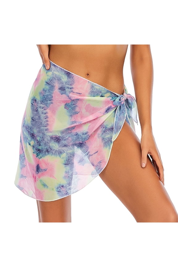 Chiffon Scarf for Women, Lightweight Triangular Shawl with UPF Sun Protection, Multi-Wear Beach Cover Up, Pool Sarong, Head Wrap and Bikini Skirt