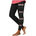 thumbnail image 1 of SDNall Christmas Yoga Leggings for Women Xmas Wine Hat Print Casual Gym Leggings with Yoga Sport Elastic Pants Workout Pants Christmas Tights (S-3XL,Black), 1 of 8