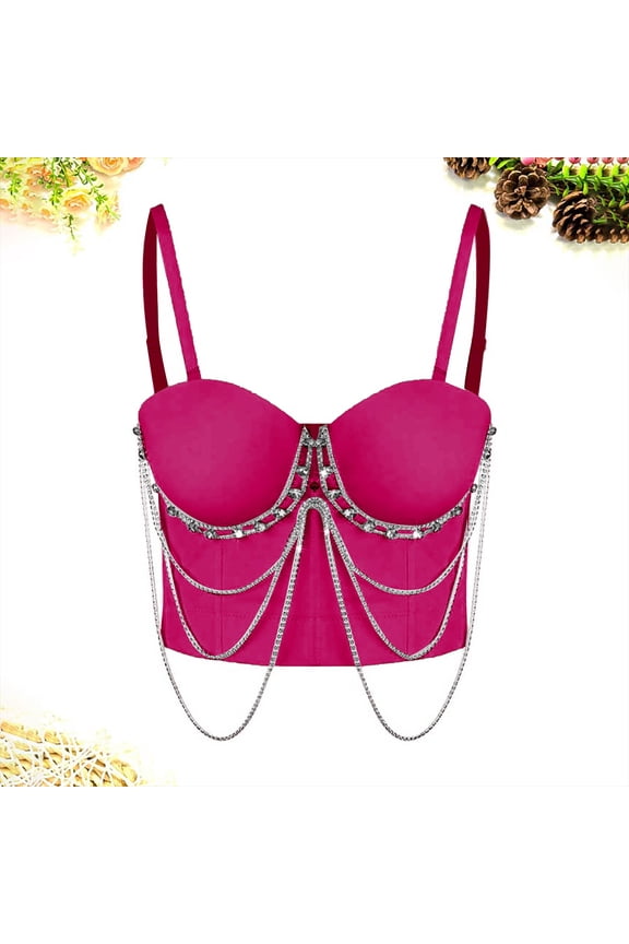 Corset for Women with Fishbone Boning and Exterior Chain Detail, White Waist Trainer for Shapewear and Outerwear