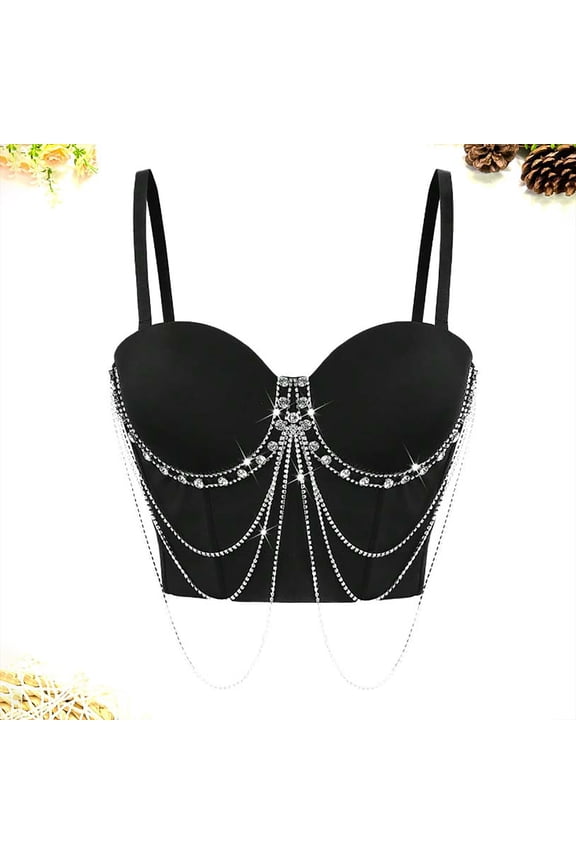 Corset for Women with Fishbone Boning and Exterior Chain Detail, White Waist Trainer for Shapewear and Outerwear