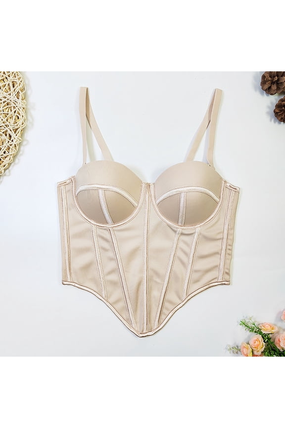 Corset for Women with Suspenders and Fishbone Boning, Irregular Hem Design for Waist Training, Shapewear and Layering