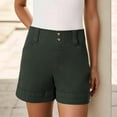 thumbnail image 1 of SDNall Denim Shorts Women High Waisted Shorts Shorts Pants Summer Buttons Casual Pockets Shorts (Green,Sizes：S-XXL), 1 of 9