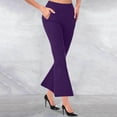 thumbnail image 1 of SDNall Flare Leggings for Women Fashionable Solid Color Elastic Waist Pocket Pants Casual Flare Trousers, 1 of 9